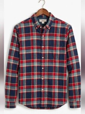 J Crew Wallace And Barnes Red and Blue Wool Blend Plaid Shirt